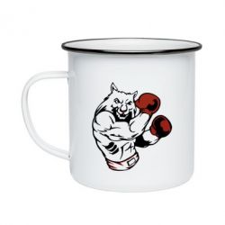 Кружка эмалированная The Wolf Boxer - PrintSalon