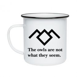 Кружка эмалированная Твин Пикс совы - PrintSalon