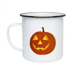 Кружка эмалированная Тыква Halloween - PrintSalon
