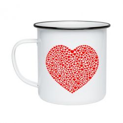 Кружка эмалированная Тысяча сердец - PrintSalon