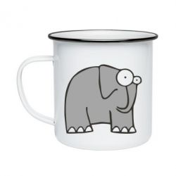 Кружка эмалированная удивленный слон - PrintSalon
