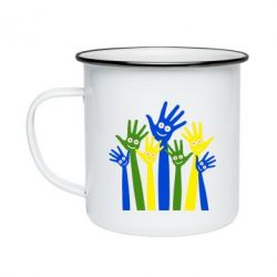Кружка эмалированная Улыбки на руках - PrintSalon