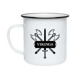 Кружка емальована Вікінги меч - PrintSalon