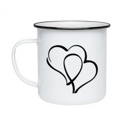 Кружка эмалированная Влюбленные сердца - PrintSalon