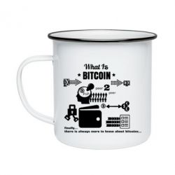 Кружка эмалированная What bitcoin 1s - PrintSalon