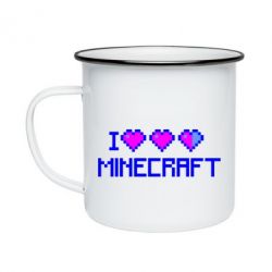 Кружка емальована Я люблю Minecraft - PrintSalon