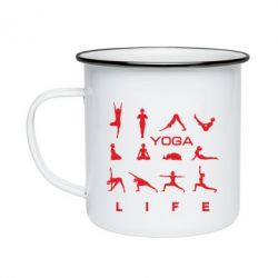 Кружка емальована Йога life 2 - PrintSalon