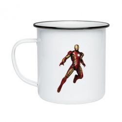 Кружка эмалированная Железный Человек в воздухе - PrintSalon