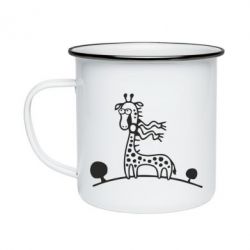 Кружка эмалированная жираф - PrintSalon