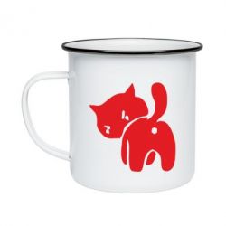 Кружка эмалированная злой котэ - PrintSalon