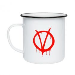Кружка эмалированная Знак Вендетты - PrintSalon