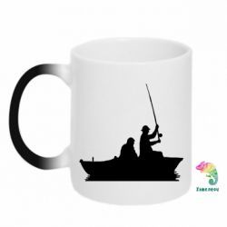 Чашка-хамелеон Два рыбака на лодке - PrintSalon