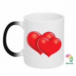 Чашка-хамелеон Два сердца - PrintSalon