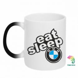 Чашка-хамелеон Eat, sleep, BMW-PrintSalon Чашка-хамелеон Eat, sleep, BMW