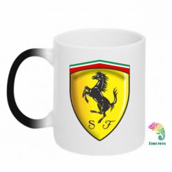 Чашка-хамелеон Ferrari 3D Logo - PrintSalon
