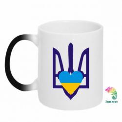 Чашка-хамелеон Герб з серцем - PrintSalon