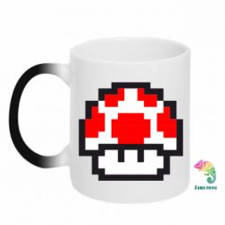 Чашка-хамелеон Маріо Гриб в пікселях