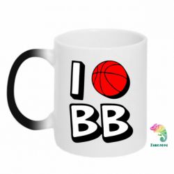 Чашка-хамелеон I love basketball