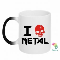 Чашка-хамелеон I love metal - PrintSalon