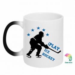 Чашка-хамелеон I play hockey - PrintSalon