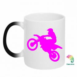 Чашка-хамелеон Кроссовый мотоцикл - PrintSalon