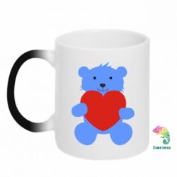 Чашка-хамелеон Мишка с сердечком - PrintSalon