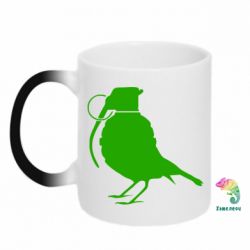 Чашка-хамелеон Птичка с гранатой - PrintSalon