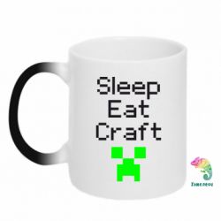 Чашка-хамелеон Sleep,eat, craft