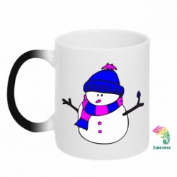 Чашка-хамелеон Снеговик - PrintSalon