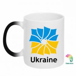 Кружка-хамелеон Ukraine квадратний прапор-PrintSalon Кружка-хамелеон Ukraine квадратний прапор