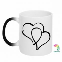 Чашка-хамелеон Влюбленные сердца - PrintSalon