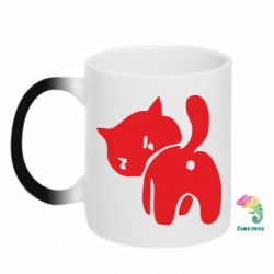 Чашка-хамелеон злой котэ - PrintSalon