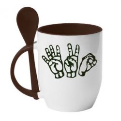 Чашка с ложкой 4:20 (четыре:двадцать)