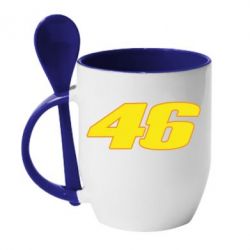 Чашка з ложкою 46 Valentino Rossi - PrintSalon