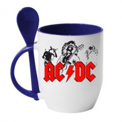 Чашка с ложкой AC DC - PrintSalon