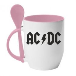 Чашка з ложкою AC DC - PrintSalon