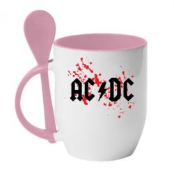Чашка з ложкою ACDC - PrintSalon