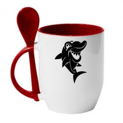 Чашка с ложкой Акулка - PrintSalon