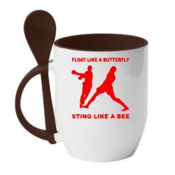 Чашка с ложкой Ali: Float Like A Butterfly - PrintSalon