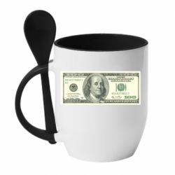 Чашка з ложкою Американський Долар - PrintSalon
