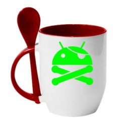 Чашка с ложкой Android Pirate - PrintSalon