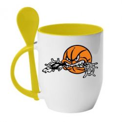 Чашка с ложкой Angry ball - PrintSalon