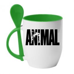 Чашка з ложкою Animal Powerlifting - PrintSalon