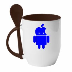 Чашка с ложкой Apdroid - PrintSalon