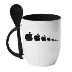 Чашка с ложкой Apple Evolution - PrintSalon