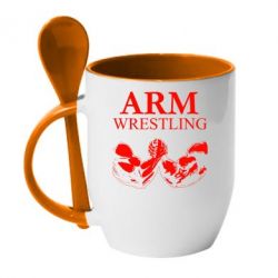 Чашка з ложкою Arm Wrestling - PrintSalon