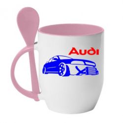 Чашка с ложкой Audi Turbo - PrintSalon