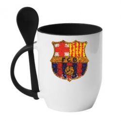Чашка с ложкой Barcelona Paint - PrintSalon