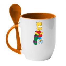 Чашка с ложкой Bart Simpson - PrintSalon