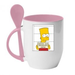 Чашка с ложкой Барт в тюряге - PrintSalon